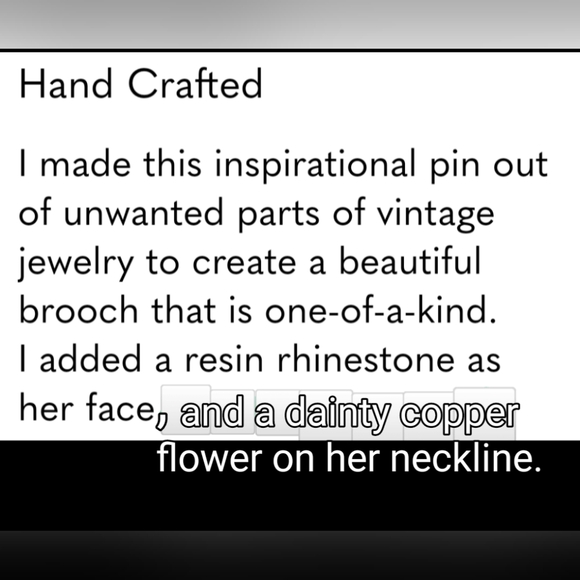 Sacred Heart Inspirational Vintage Angel Brooch - Picture 10 of 13